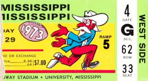 1973 Ole Miss Rebels Football Ticket Art
